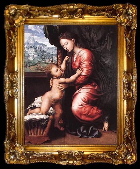 framed  Jan van Hemessen Virgin and Child, ta009-2